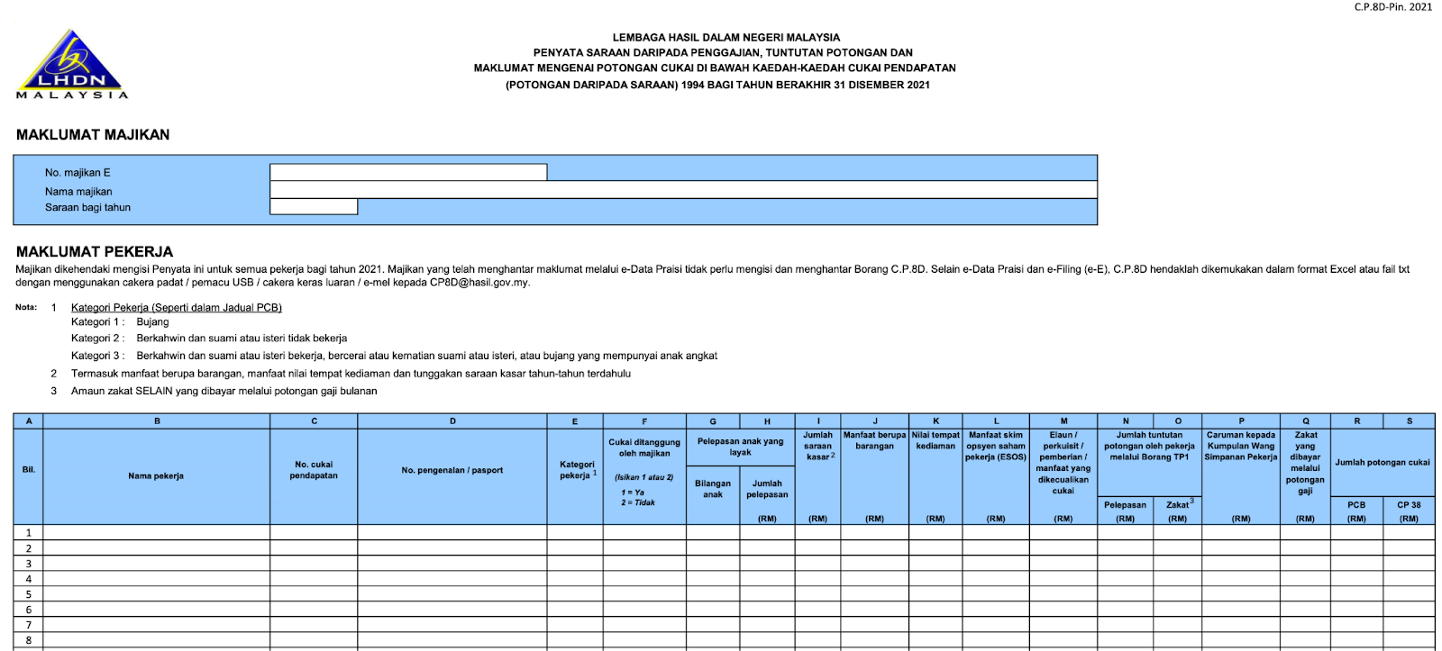 cp8d form in excel file pdf download free